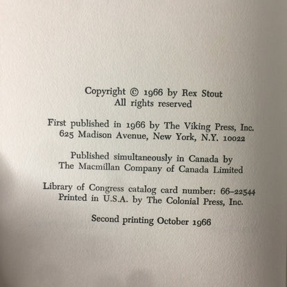 Death of a Doxy - Rex Stout - 2nd Printing - 1966