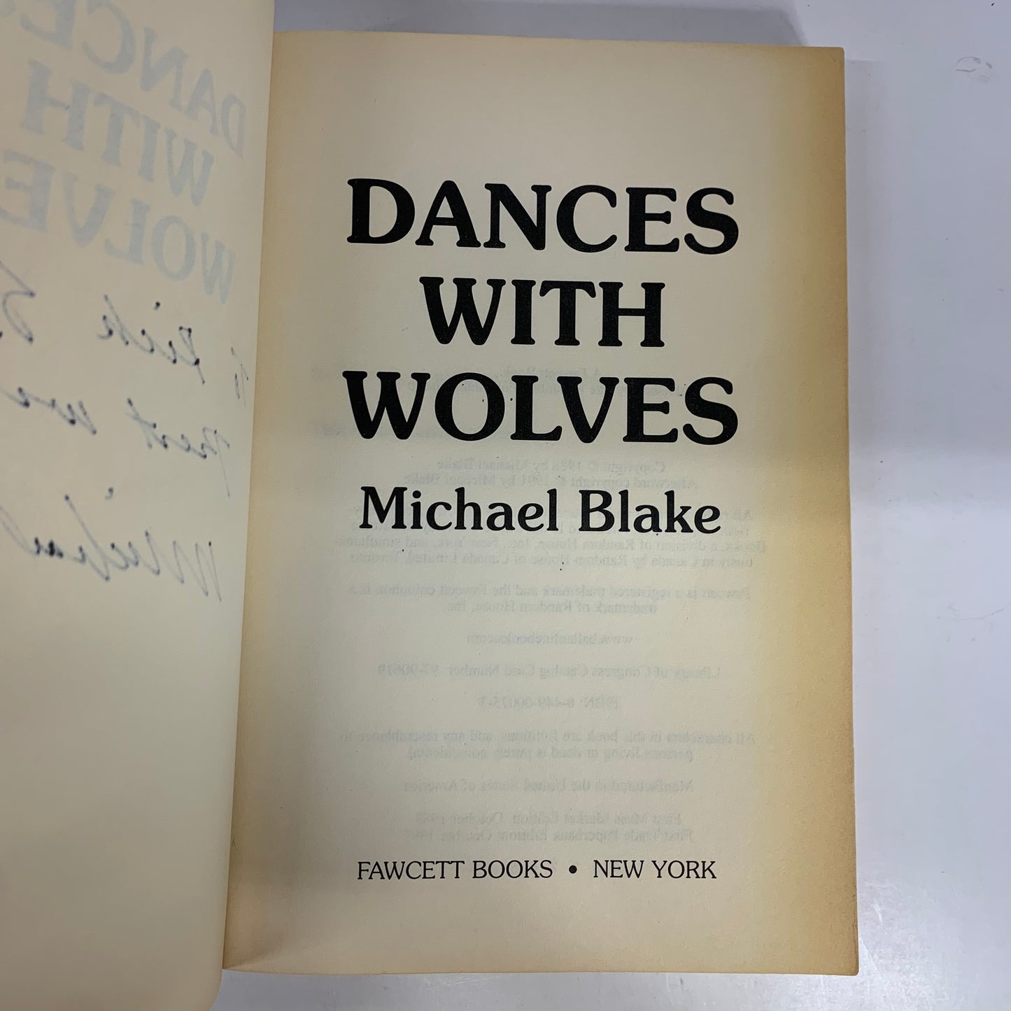 Dance with Wolves - Michael Blake - Signed - 3rd Print - 1997