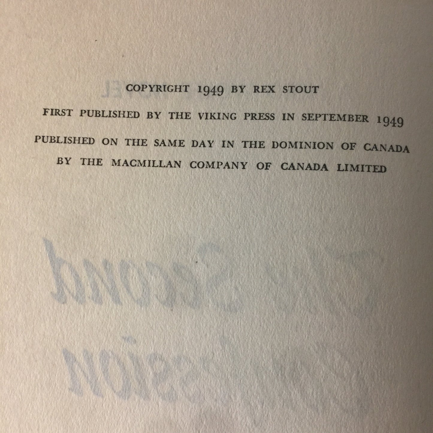 The Second Confession - Rex Stout - 1st Edition - 1949