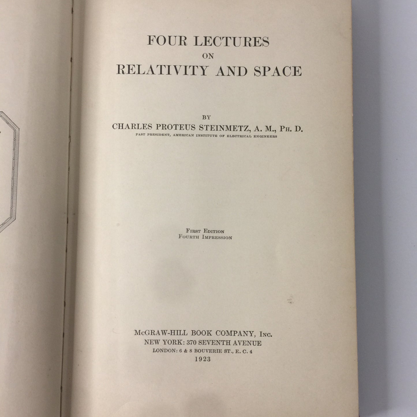 Relativity and Space - Charles Proteus Steinmetz - 4th Printing - 1923