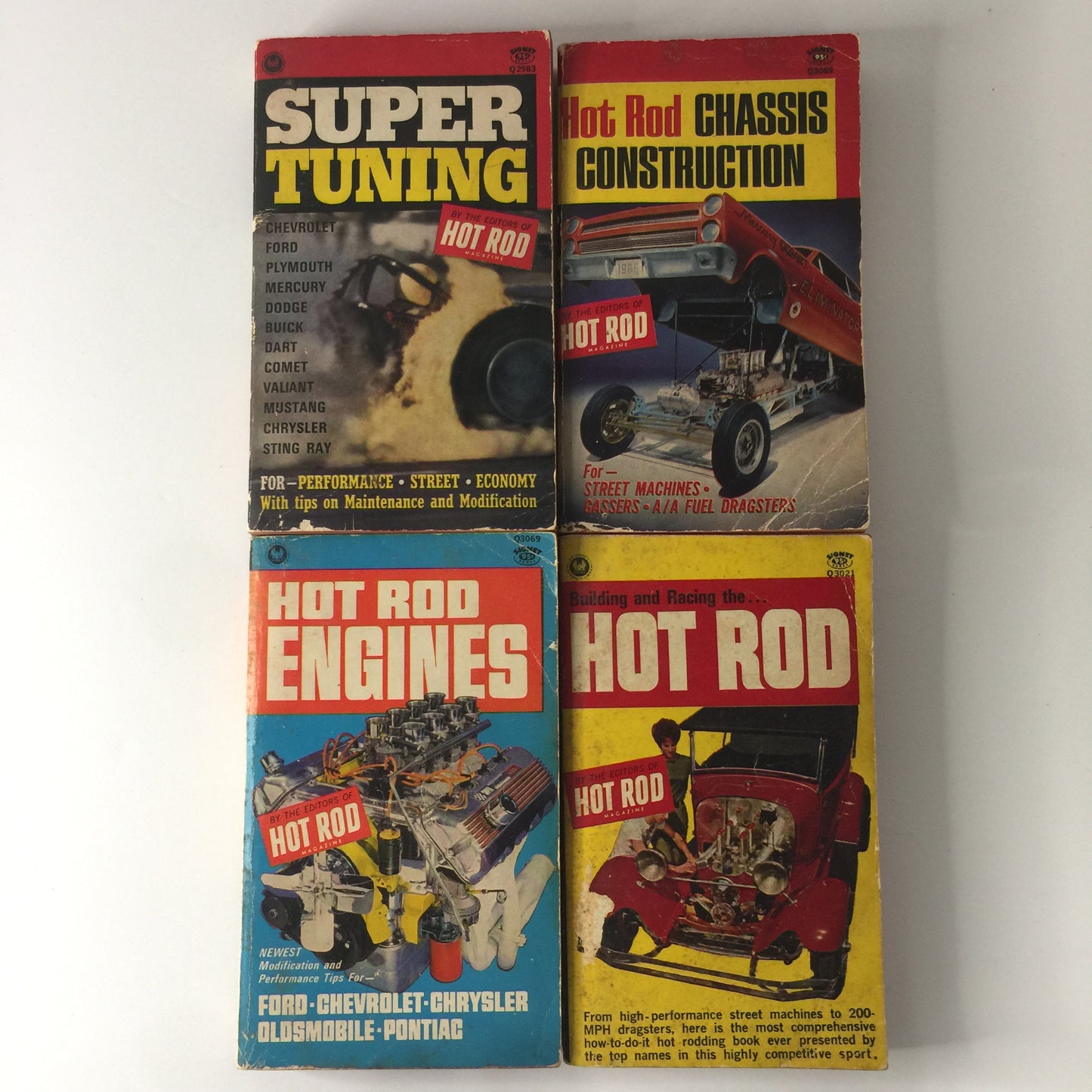 Hot Rod Magazine Books - Various - All 1st Signet Prints - Set of 4 - 1966-1967