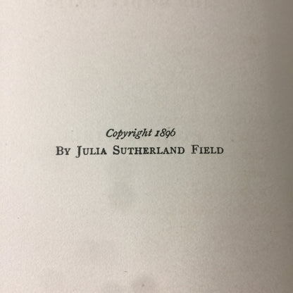 Songs and Other Verses - Eugene Field - 1st Edition - 1896