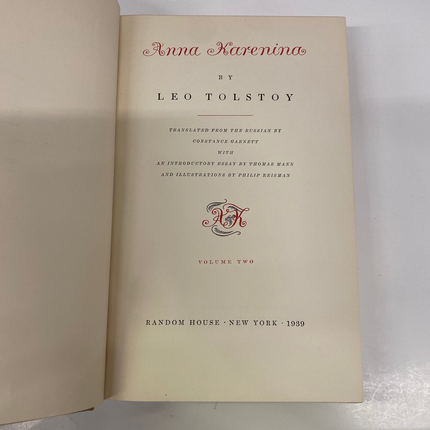 Anna Karenina - Leo Tolstoy - 2 Volumes - 1939