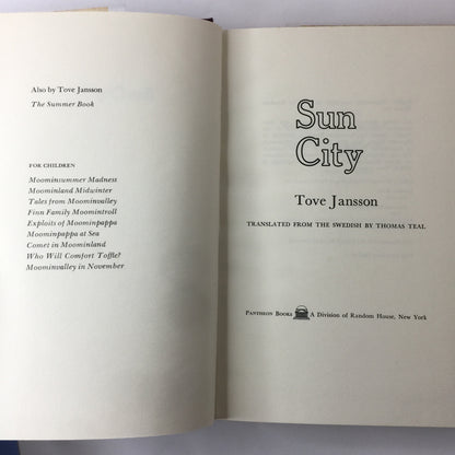 Sun City - Tove Jansson - 1st American Edition - 1976