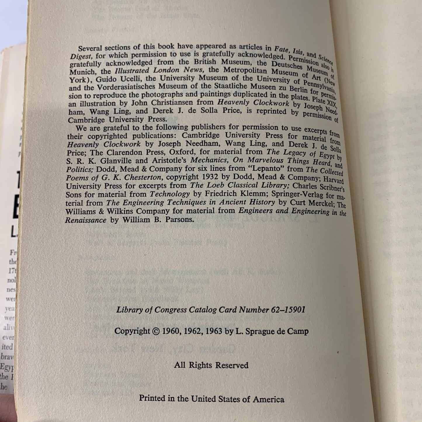 The Ancient Engineers - L. Sprague De Camp - 1963