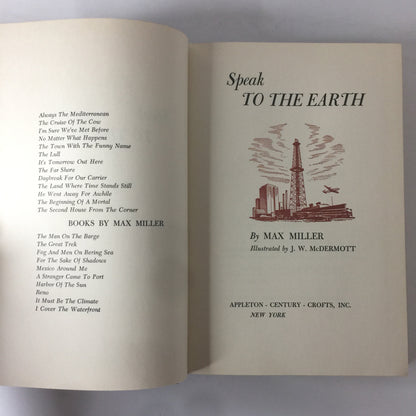 Speak to the Earth - Max Miller - 1st Edition - 1955