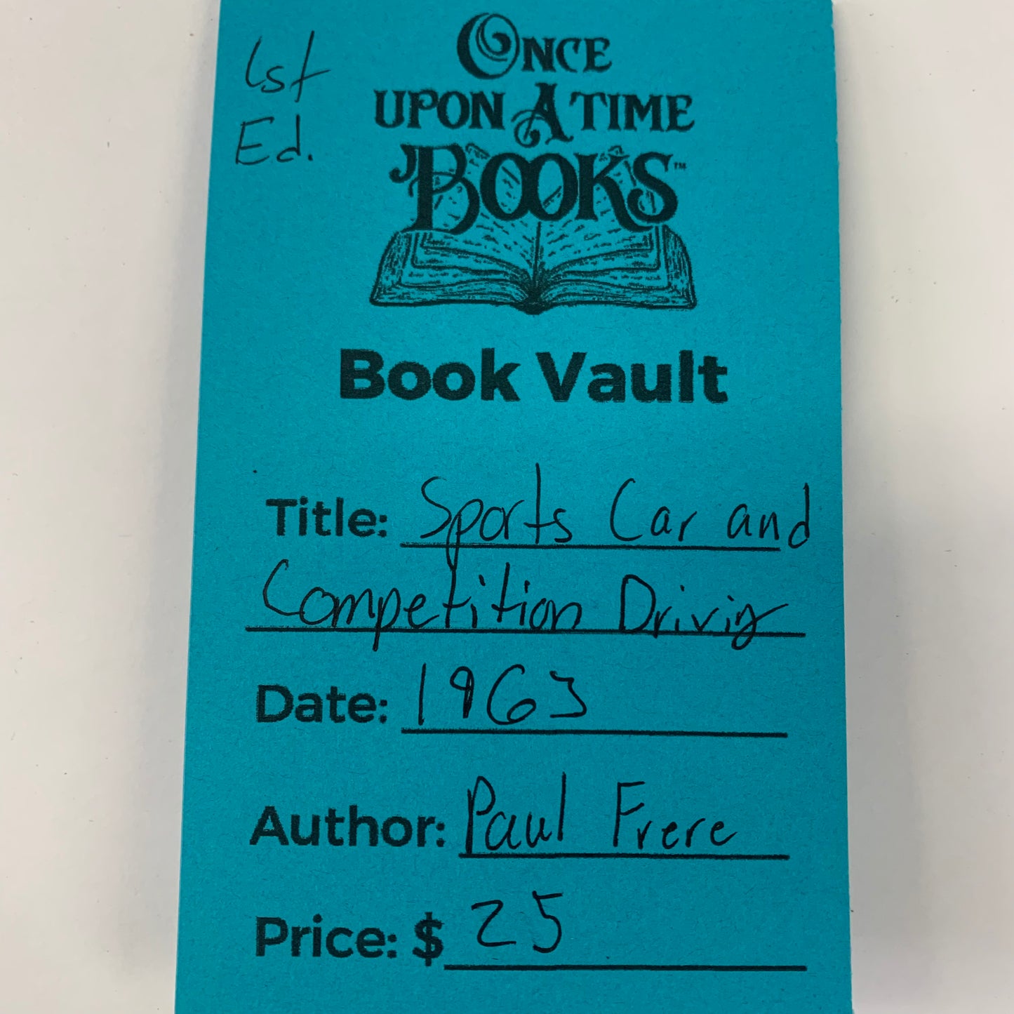 Sports Car and Competition Driving - Paul Frere - 1st Edition - 1963