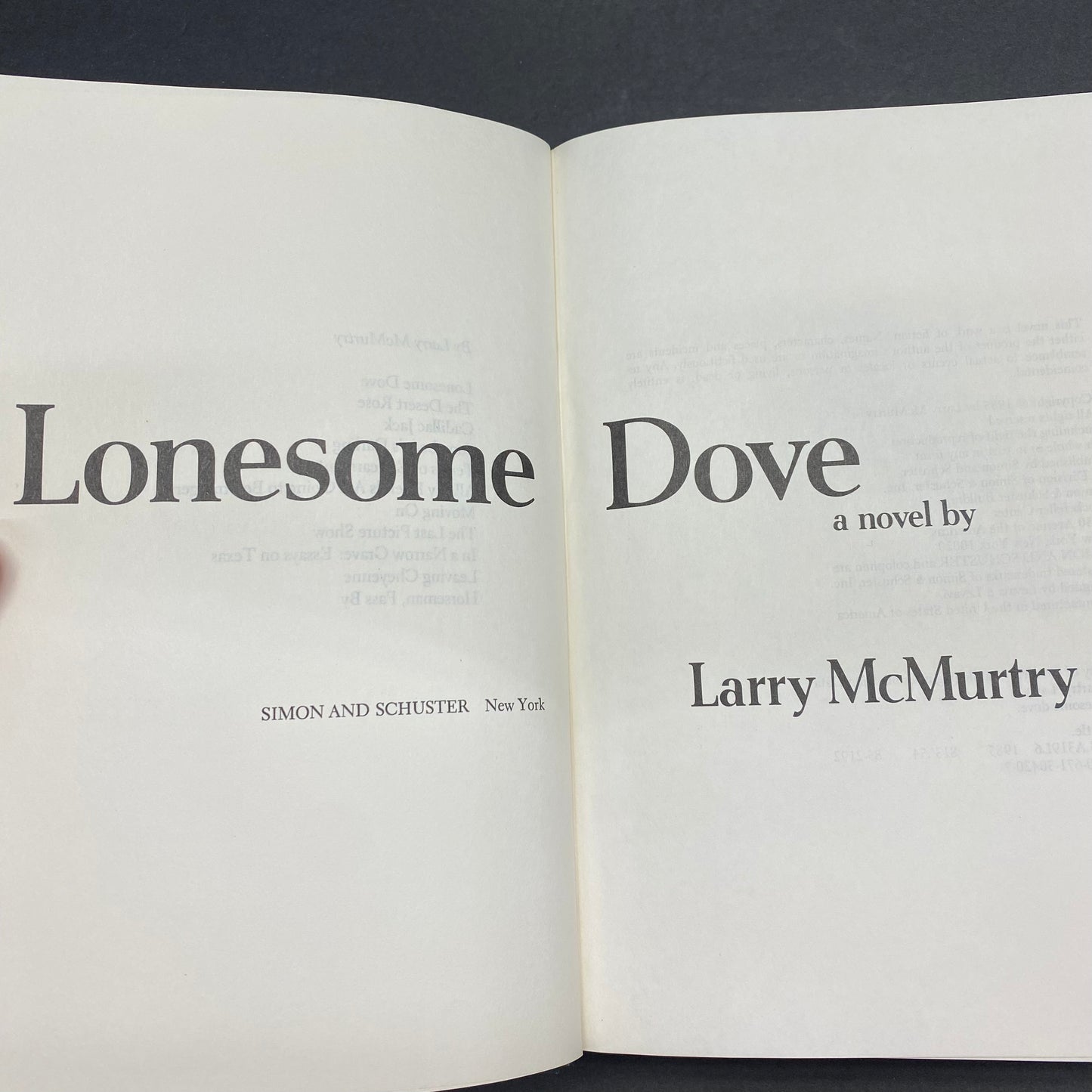 Lonesome Dove - Larry McMurtry - 10th Print - 1985