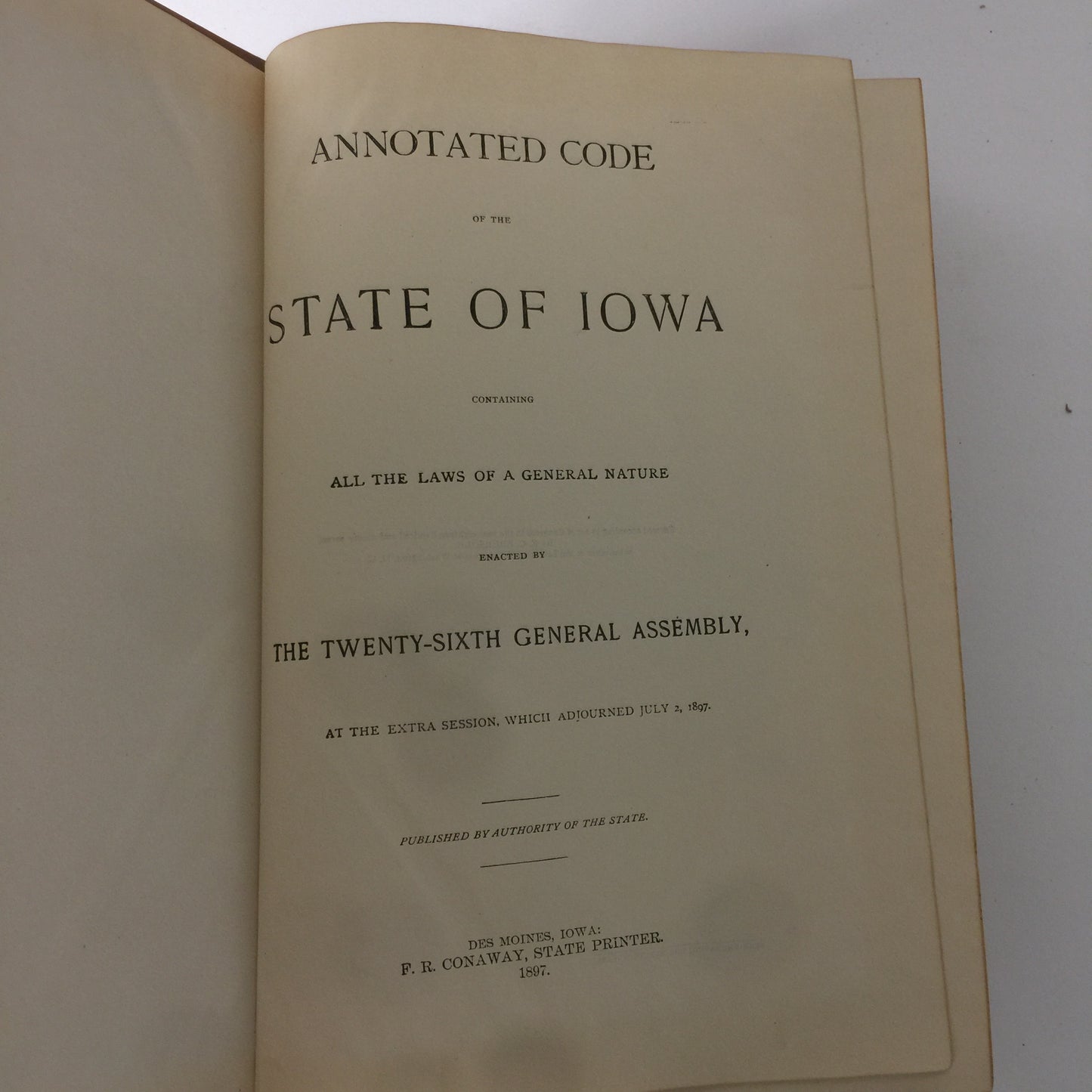 Code of Iowa - Various - 2 Vol. Set - 1897