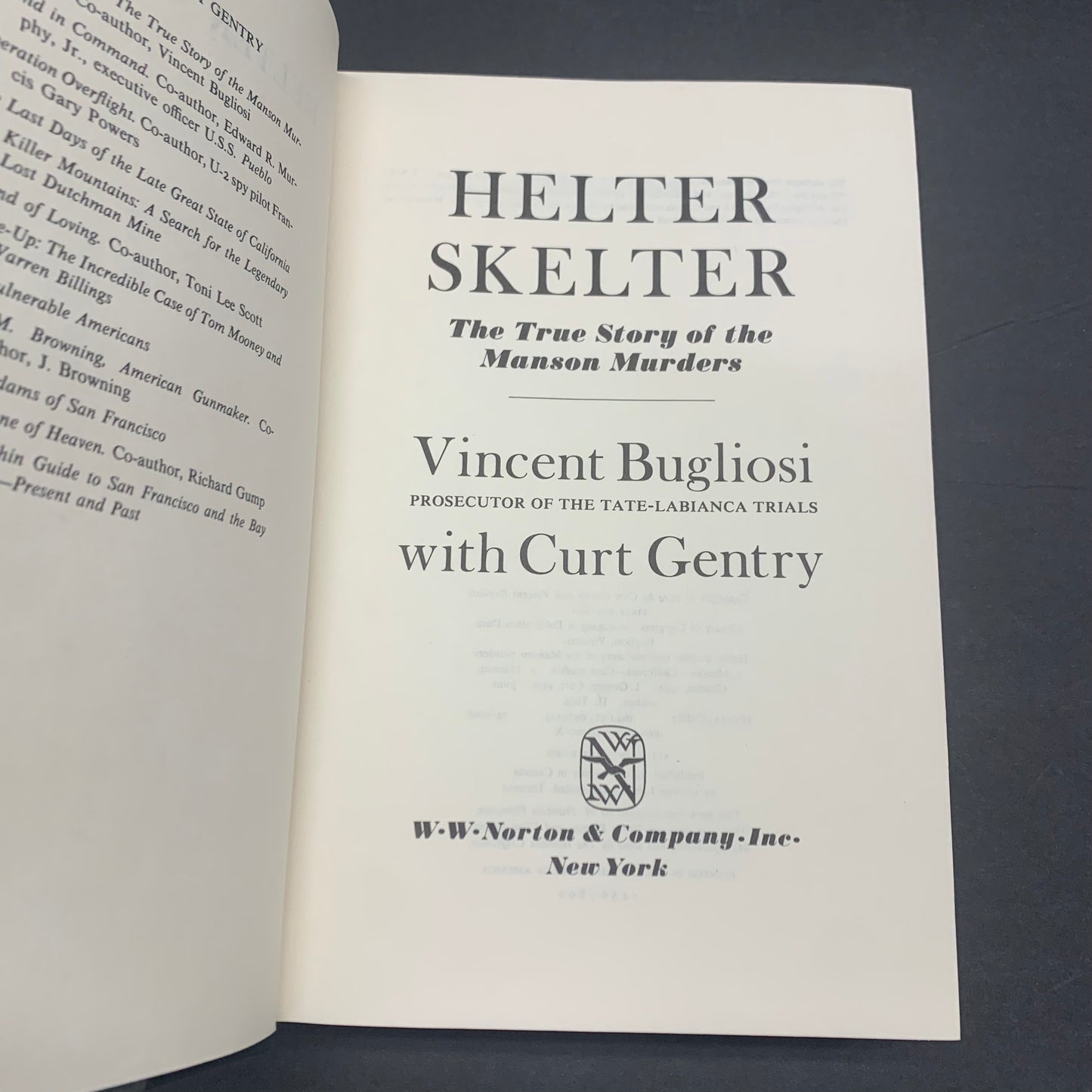 Helter Skelter - Vincent Bugliosi - 3rd Print - 1974