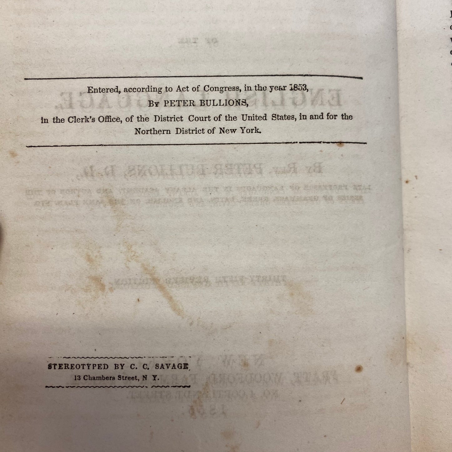 An Analytical and Practical Grammar of the English Language - Peter Bulliory - 1855