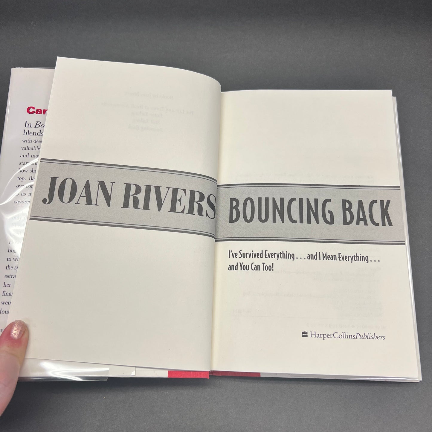 Bouncing Back - Joan Rivers - 1st Edition - Signed - 1997