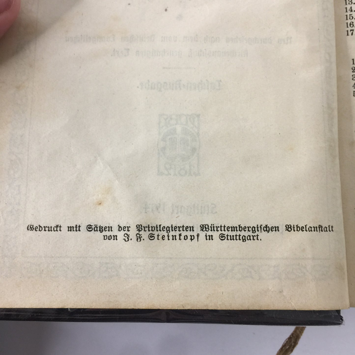 Die Heilige Schrift (German Bible) - Scarce Printing Date from Stuttgart - 1914