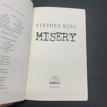 Misery - Stephen King - 1st Edition - 1987