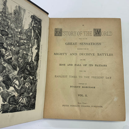 History of The World With It’s Great Sensations - Nugent Robinson - 2 Volumes - 1887