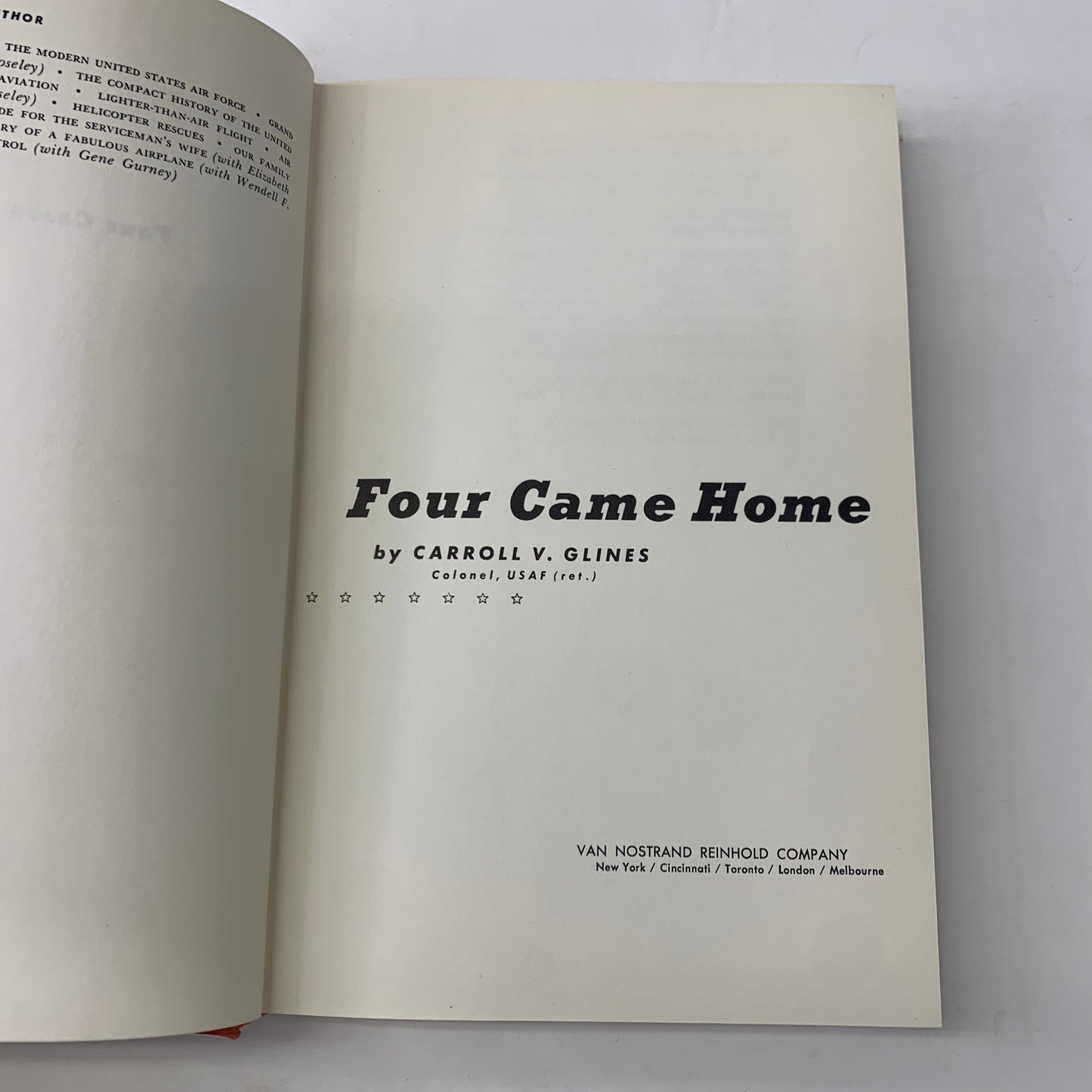 Four Came Home - Carroll Glines - 1966