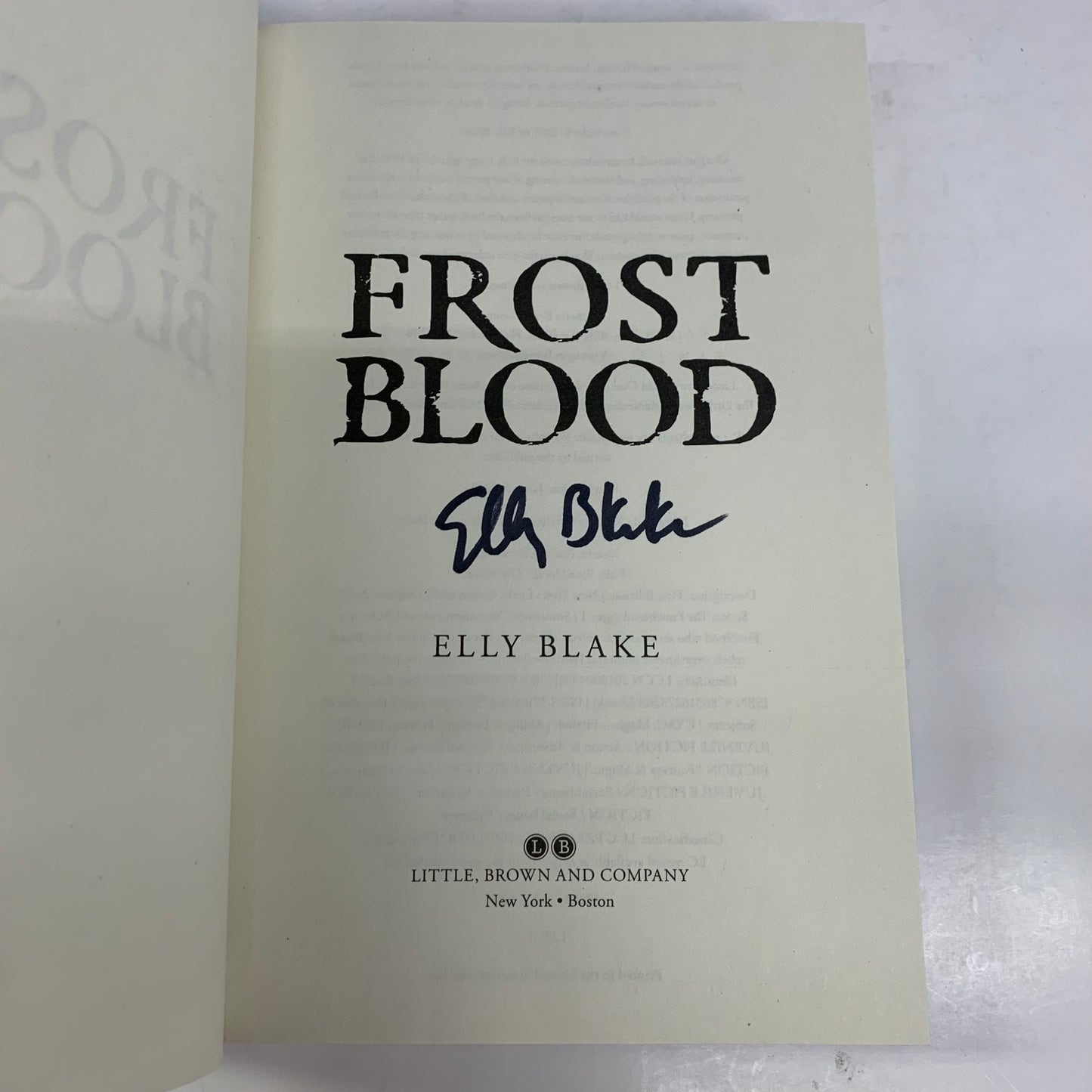 Frost Blood - Elly Blake - Signed - 2017