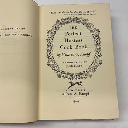 The Perfect Hostess Cook Book - Mildred O’Knopf - 8th Print - 1930