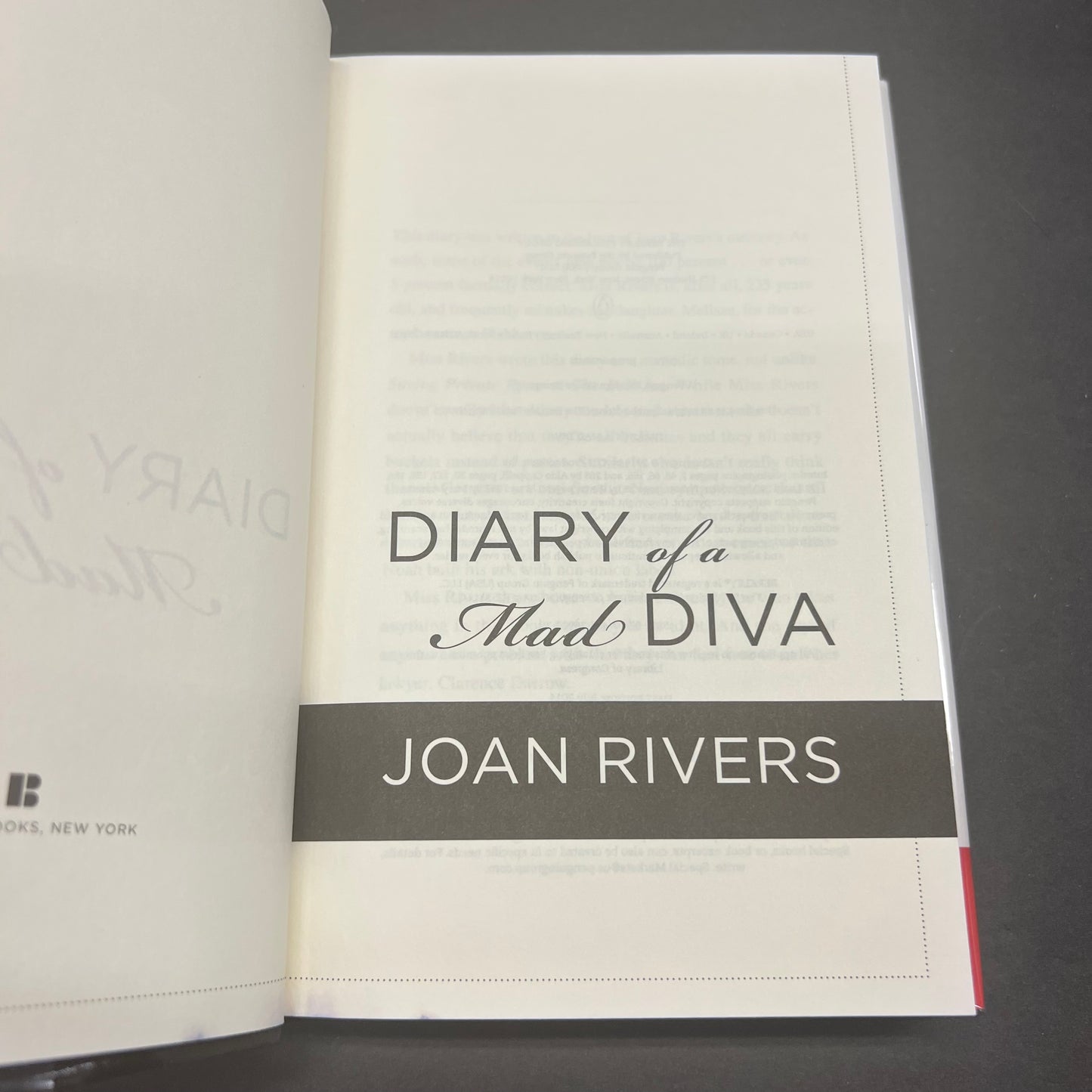 Diary of a Mad Diva - Joan Rivers - Signed - 2014