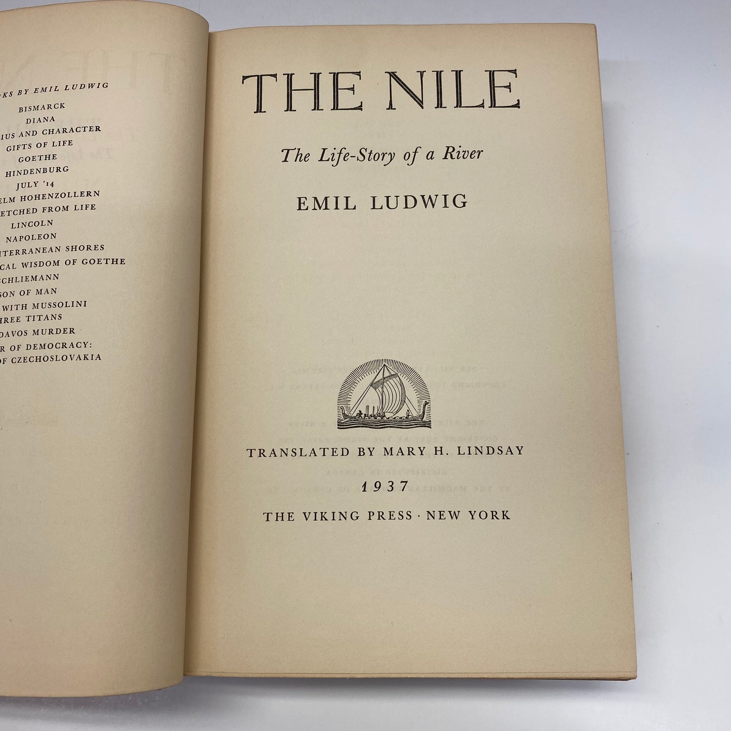 The Nile: The Life-Story of a River - Emil Ludwig - First Edition - 1937