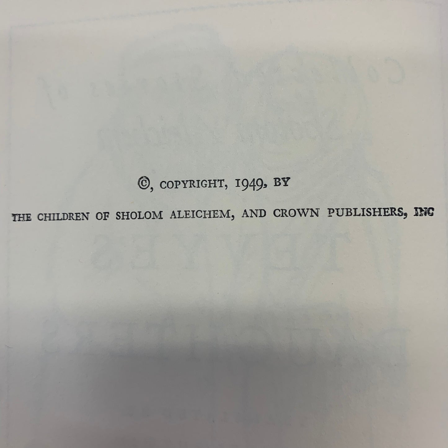 Collected Short Stories of Sholom Aleichem - Sholom Aleichem - Two Volumes -  1949