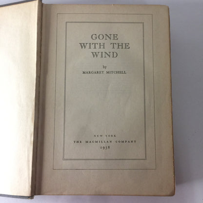 Gone With the Wind - Margaret Mitchell  - 42nd Print - 1st Edition - 1938