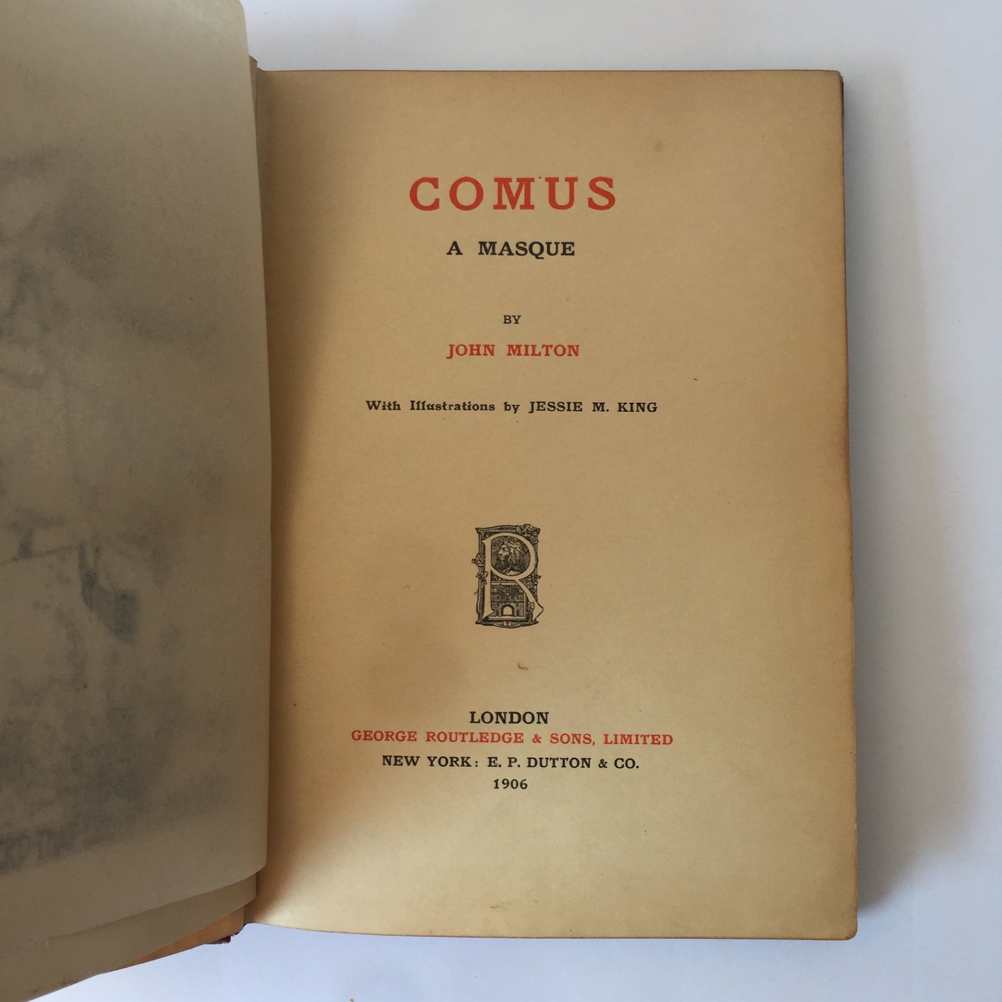 Comus, A Masque - John Milton - 1st Edition - 1906