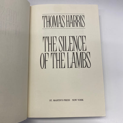 The Silence of the Lambs - Thomas Harris - First Edition - Missing Front Facing End Papers - 1988