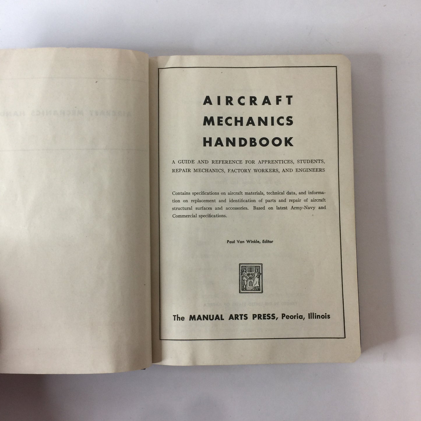 Aircraft Mechanics Handbook - Paul Van Winkle - 1944