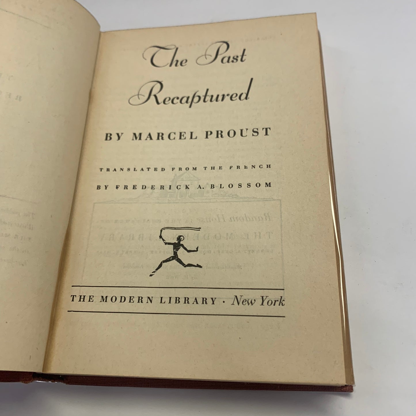 The Past Recaptured - Marcel Proust - Modern Library - 1932