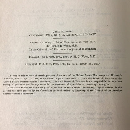 United States Dispensatory - Various - 24th Edition - 1947