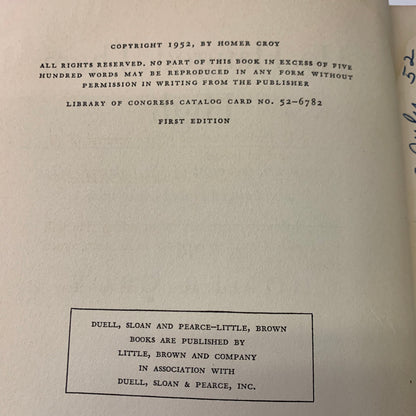 He Hanged Them High - Homer Croy - 1st Edition - 1952