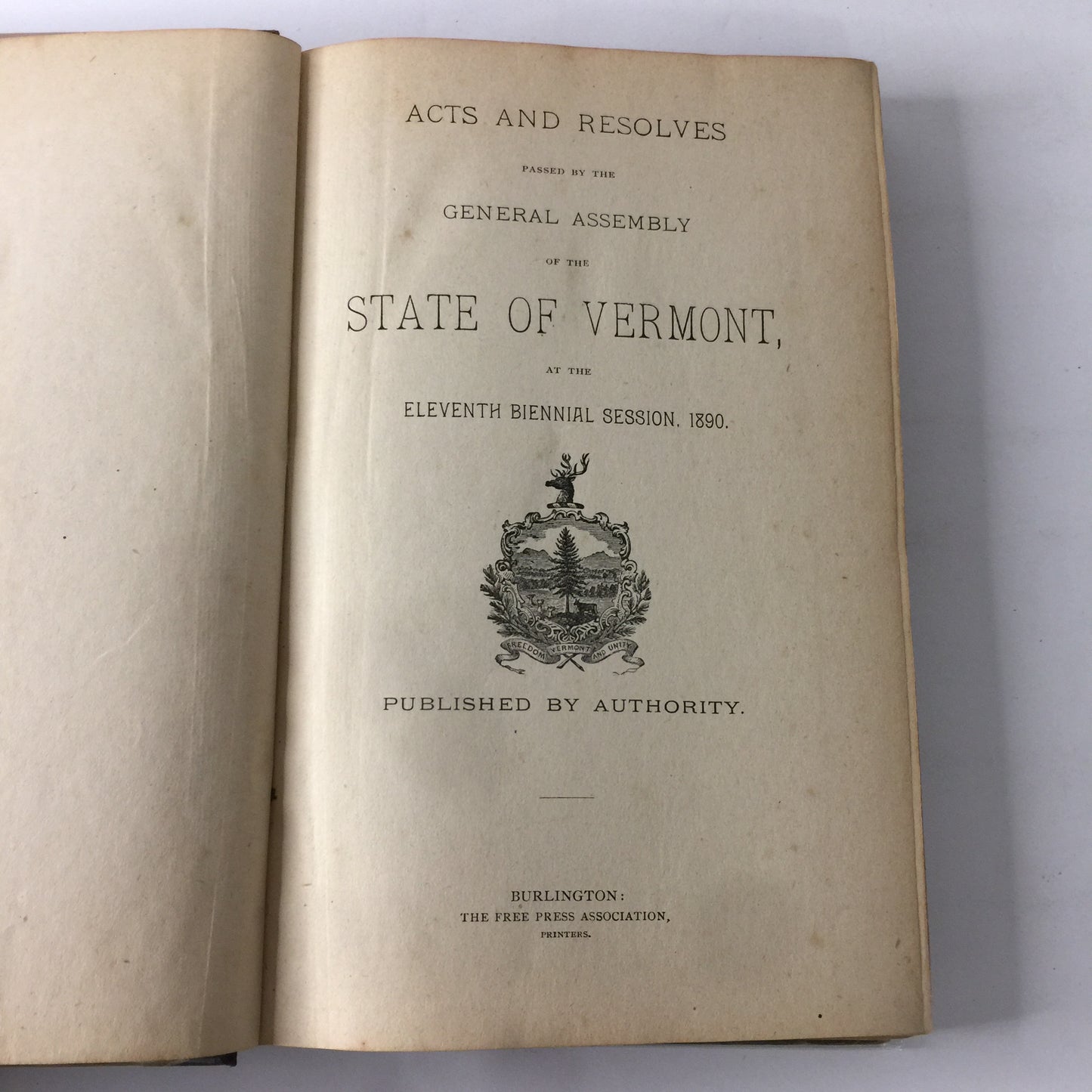 Acts and Resolves Passed by the General Assembly of the State of Vermont - 1890