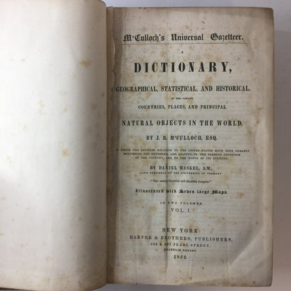 A Dictionary - J. R. M’Culloch - Vol. 1 - 1852