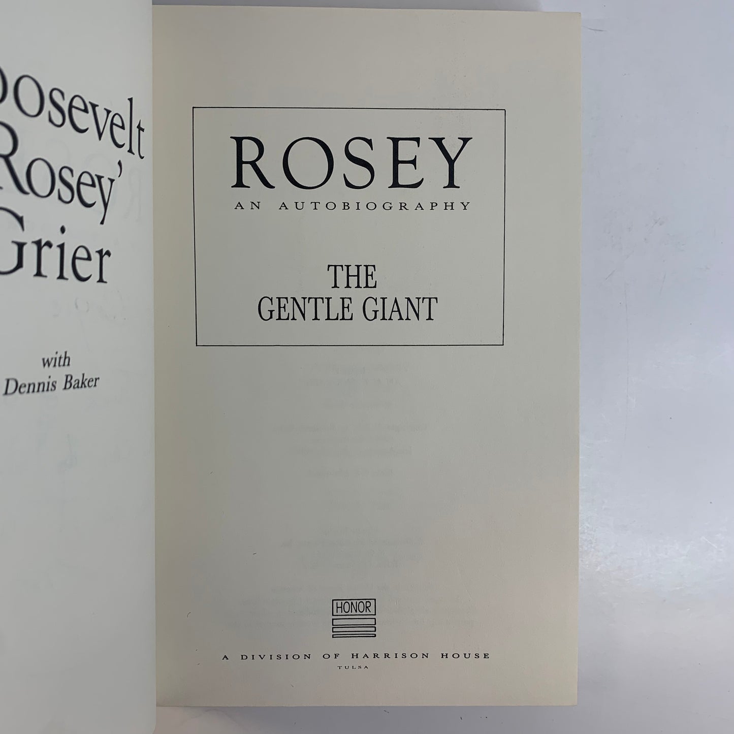 Rosey: An Autobiography - Roosevelt Grier - Signed - 1986