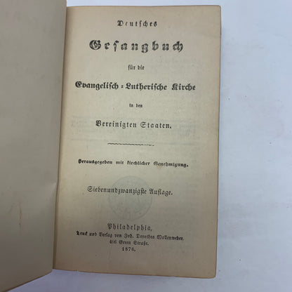 German Hymnbook for the Evangelical-Lutheran Church in the United States - 1876