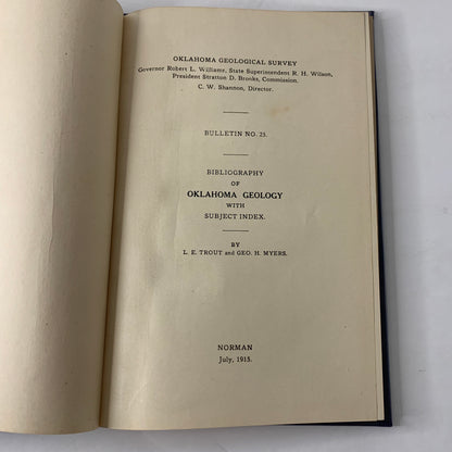 Oklahoma Geological Survey - L. E. Trout - 1915