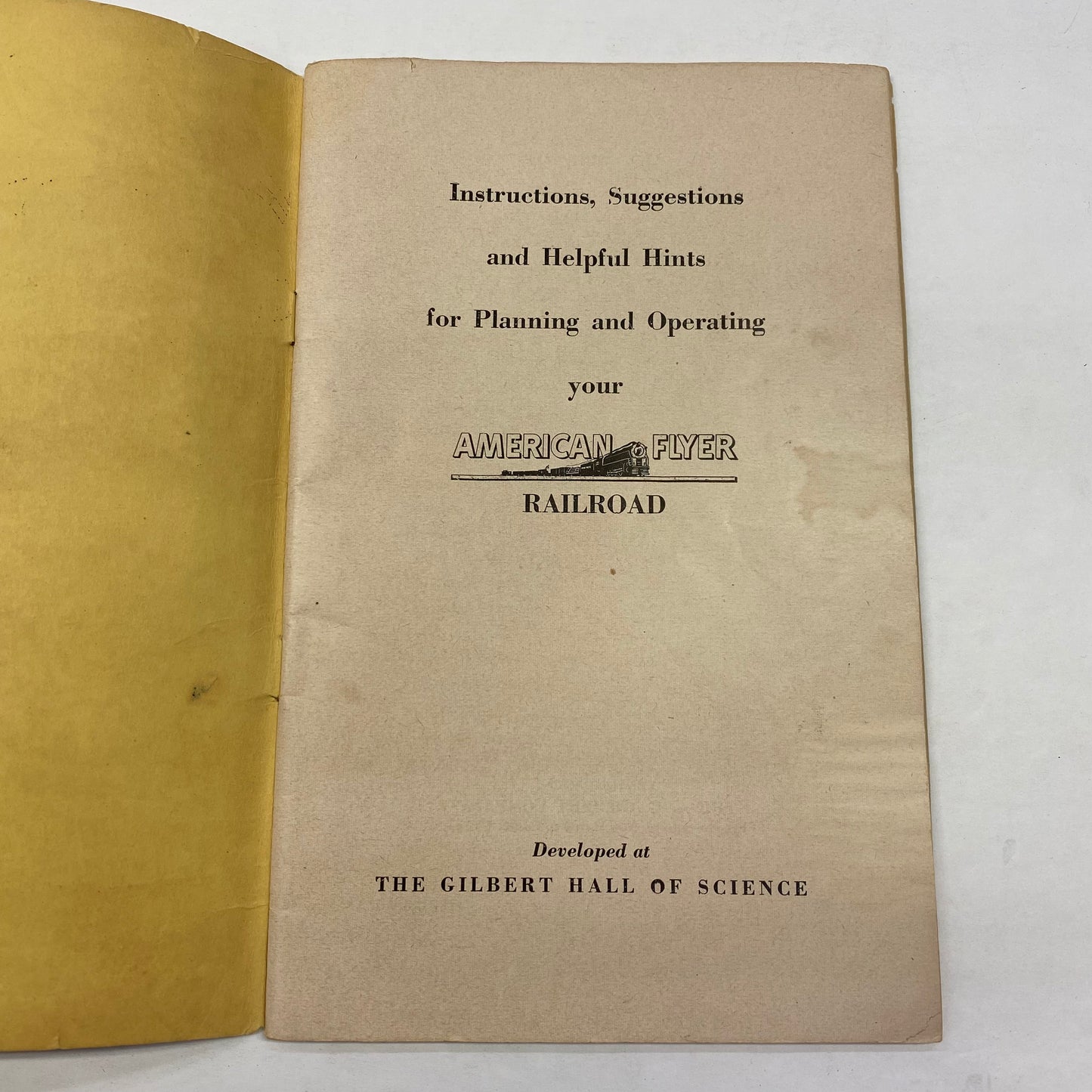 American Flyer Instruction Book - Gilbert Hall of Science - 1952
