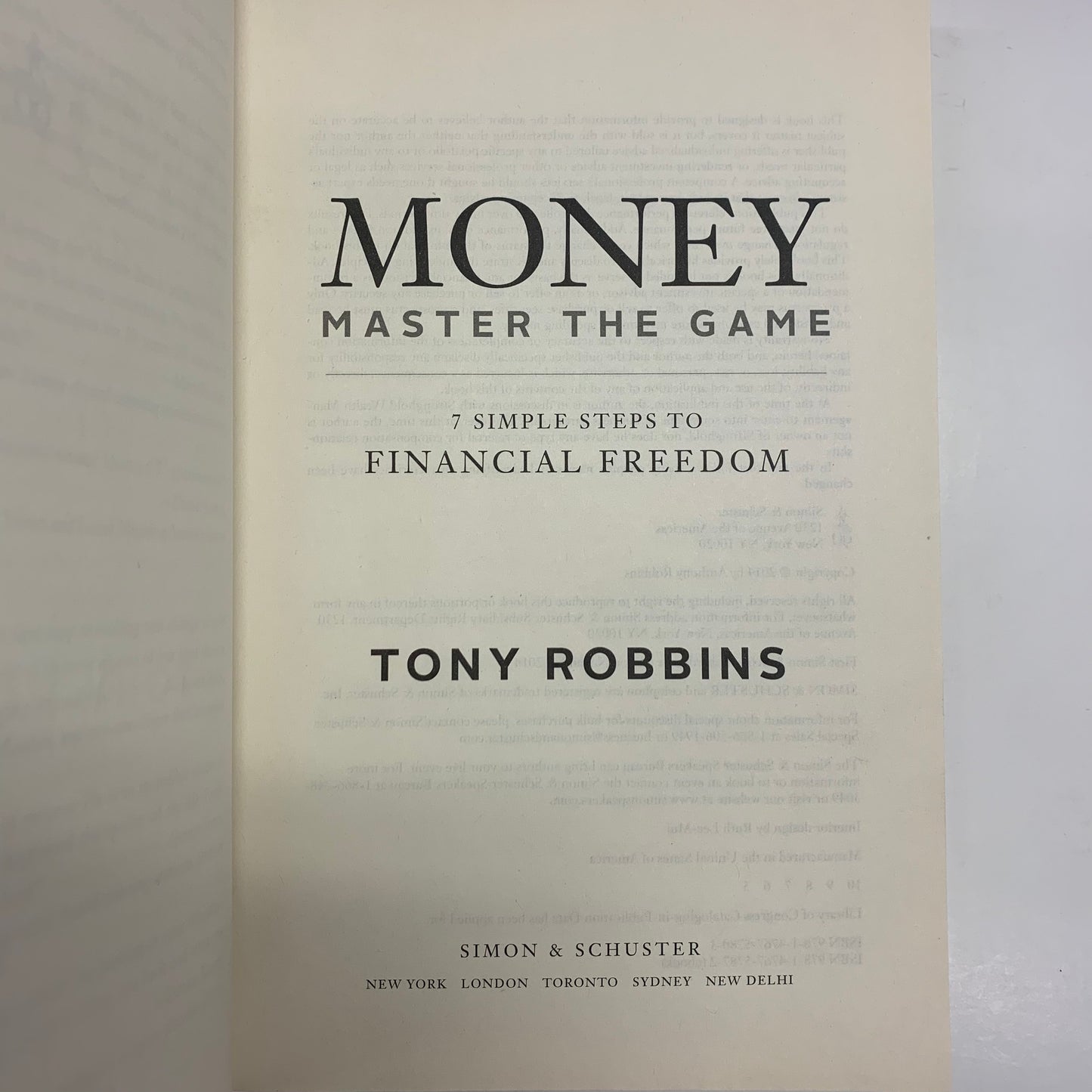Money: Master The Game - Tony Robbins - Signed - 2014