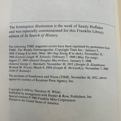 In Search of History - Theodore H. White - Signed - Franklin Library - 1980