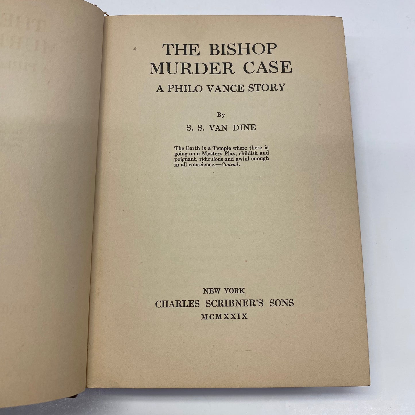 The Bishop Murder Case - S. S. Van Dine - 1st Edition - 1929