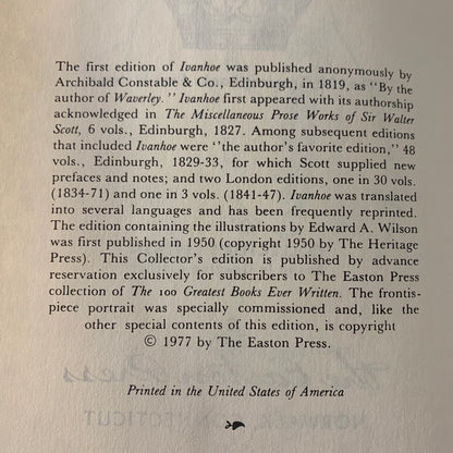 Ivanhoe - Sir Walter Scott - Easton Press - 1977