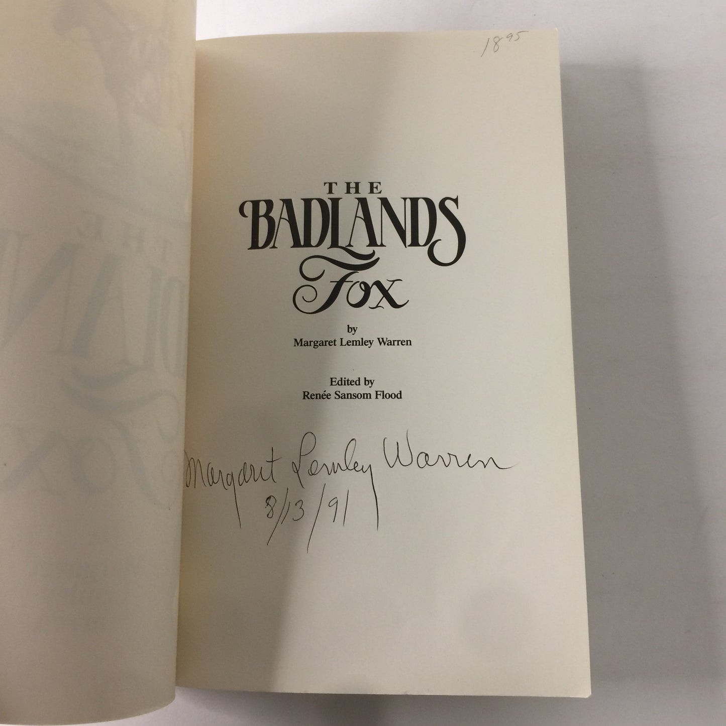 The Badlands Fox - Margaret Lemley Warren - Signed - 1st Edition - 1991