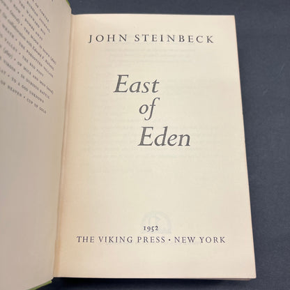 East of Eden - John Steinbeck - First Edition - Second Print - 1952