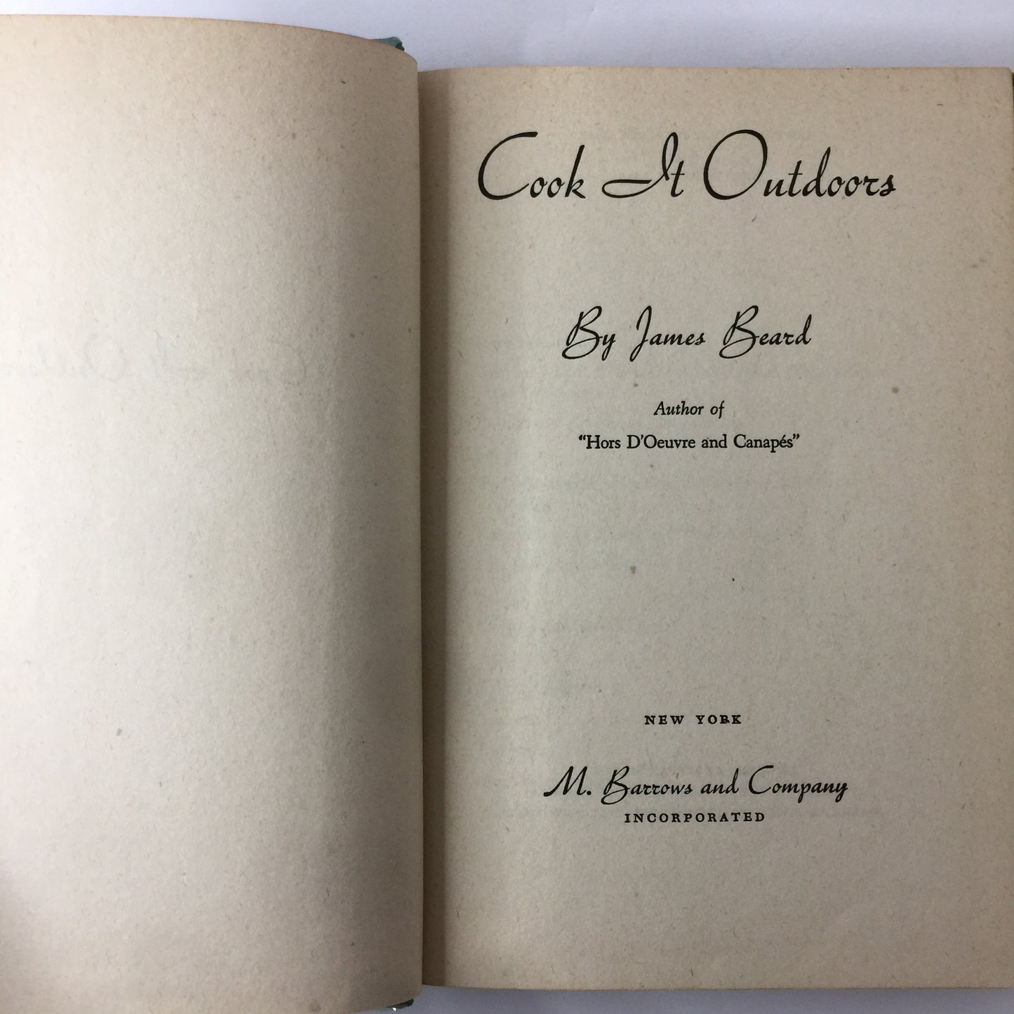 Cook it Outdoors - James Beard - 6th Printing - 1945