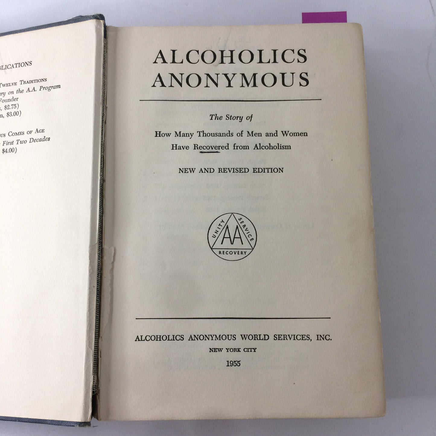 Alcoholics Anonymous - 8th Printing - 2nd Edition - 1966