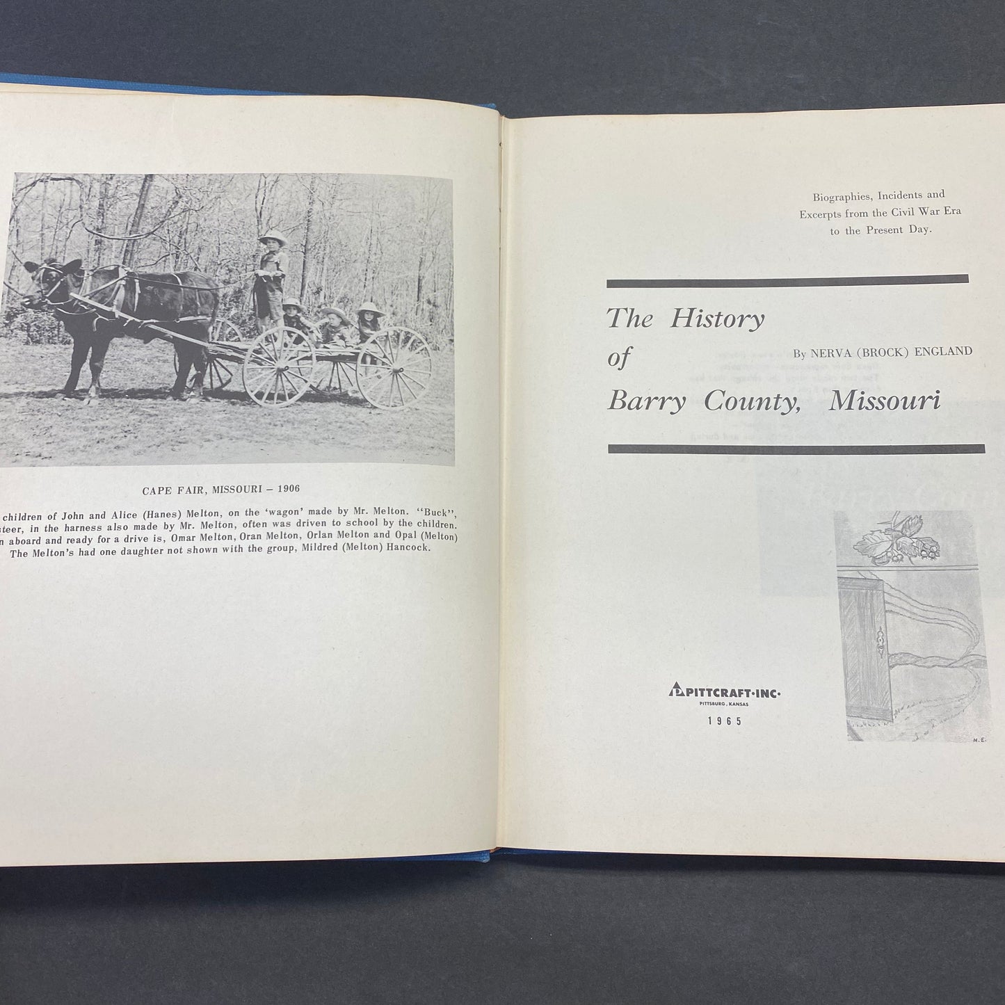 The History of Barry County, Missouri - Nerva (Brock) England - 1965