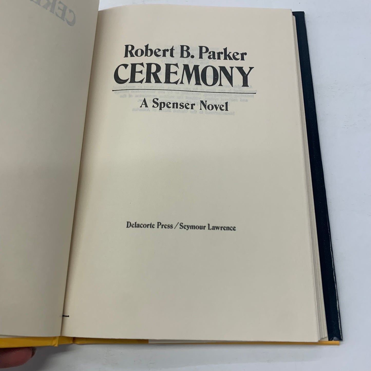 Ceremony - Robert B. Parker - Book Club Edition- 1982