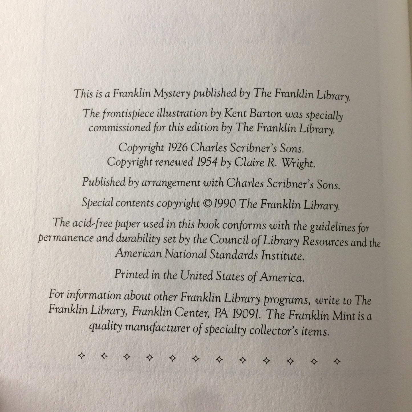 The Benson Murder Case - S. S. Van Dike - Franklin Library - 1990