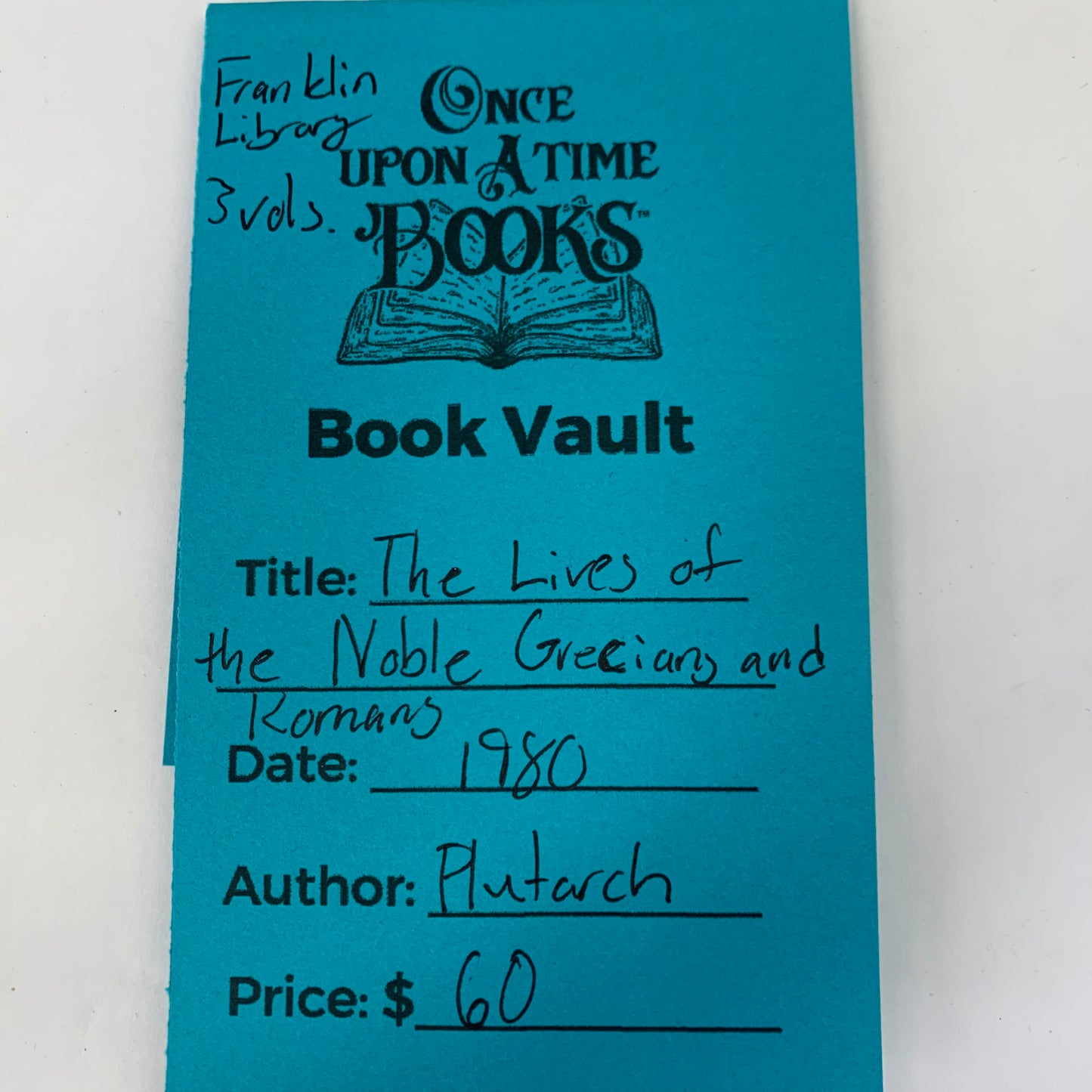 The Lives of Grecians and Romans - Plutarch - 3 Volumes - Franklin Library - 1981